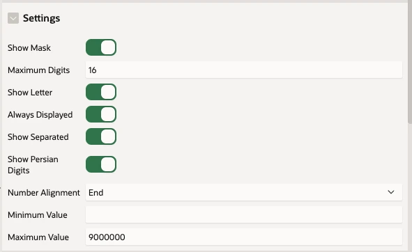 تنظیمات پلاگین نمایش ارقام مبلغ فارسی برای توسعه دهندگان Oracle APEX اوراکل اپکس(ای‌پکس)